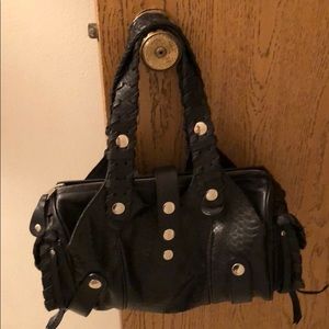 Chloe Silverado Black Python Satchel